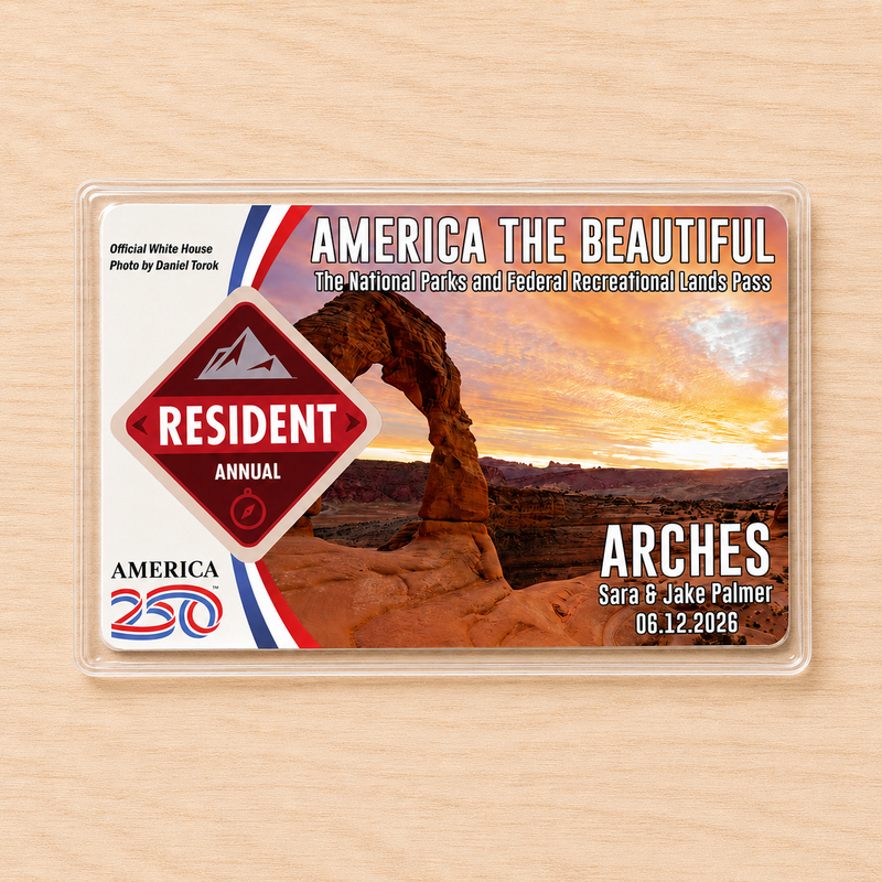 Arches National Park Pass Sleeve – America the Beautiful Card Holder for Hikers & Travel Lovers
