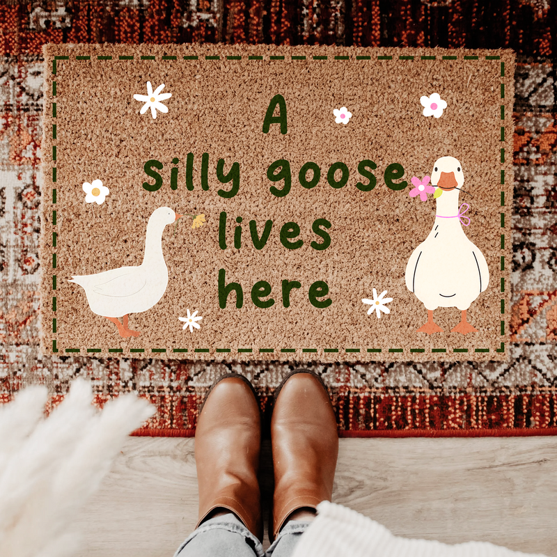 Whimsical Silly Goose Doormat | Gift For Goose Lovers