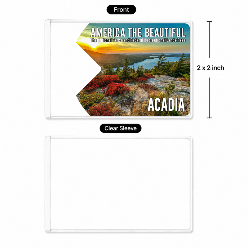 Acadia National Park Pass Sleeve | Gift For Hikers & Travel Lovers | Pass Protector