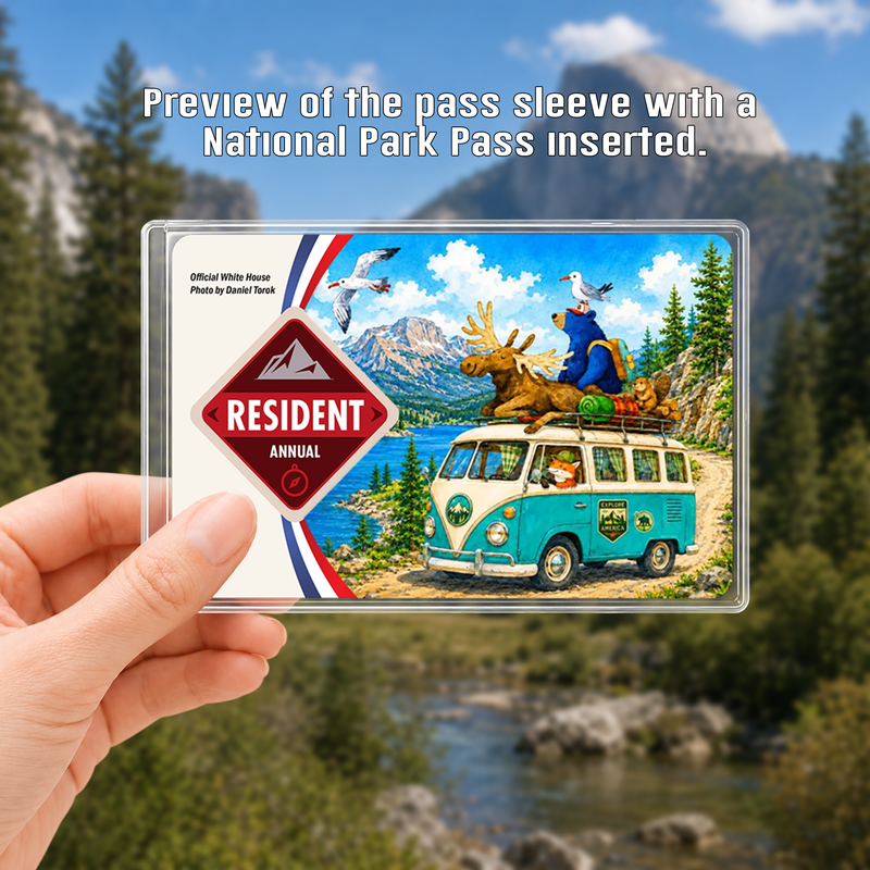 Funny Animal National Park Pass Sleeve, Gift for Hikers & Campers