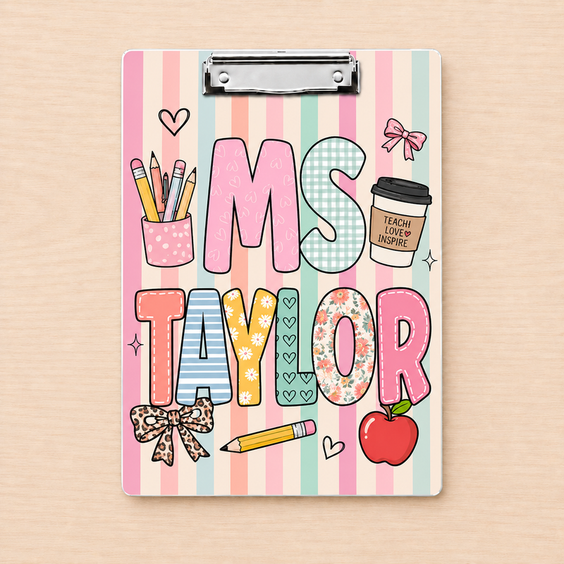 Personalized Acrylic Paper Clipboard, Back To School Gift for Teachers