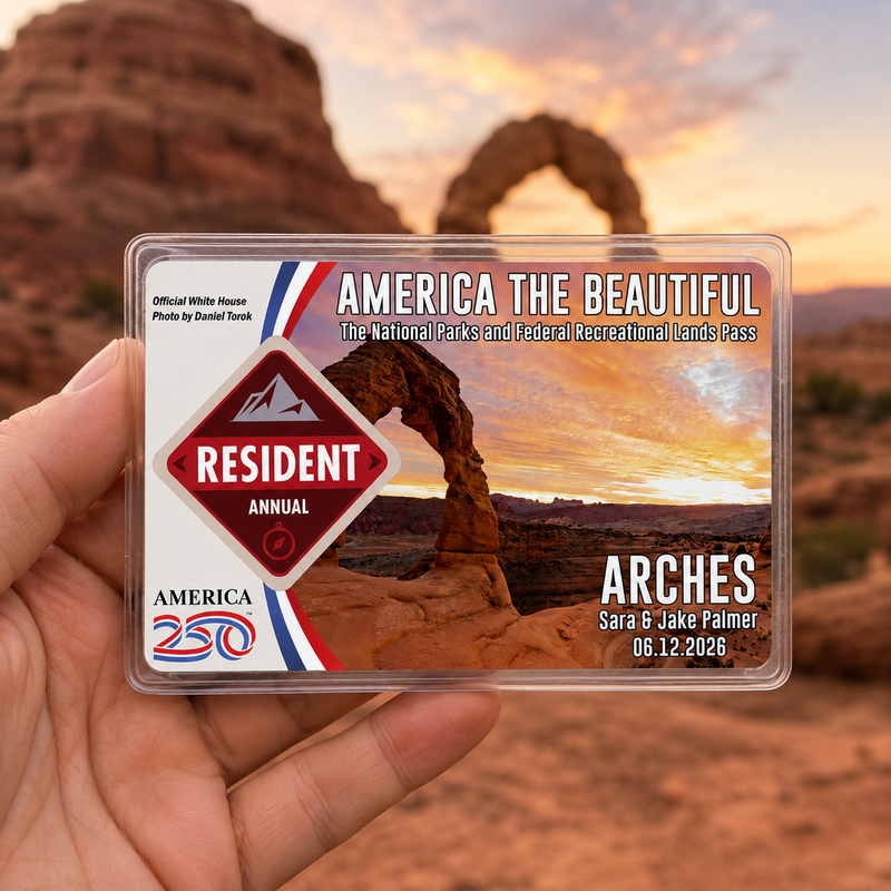 Arches National Park Pass Sleeve – America the Beautiful Card Holder for Hikers & Travel Lovers