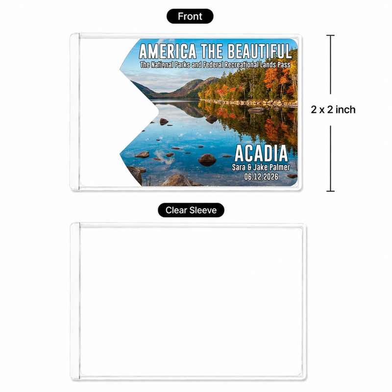 Pack 6 Acadia National Park Pass Sleeves – Landscapes & Animals | Gift for Hikers & Travel Lovers
