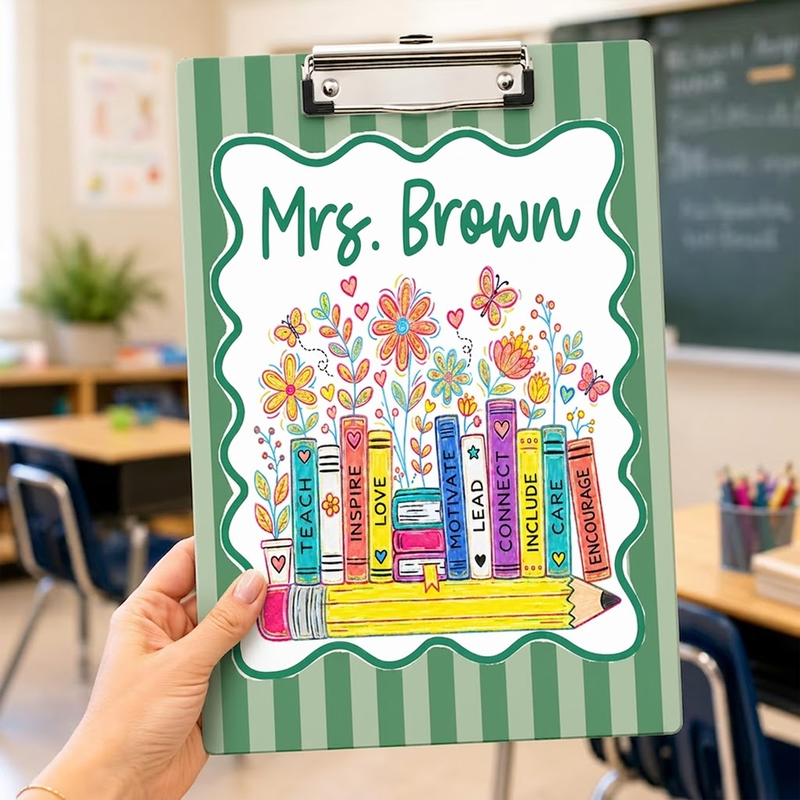 Personalized Name Acrylic Paper Clipboard for Teachers | Durable Clear Clipboard for Office & School Supplies