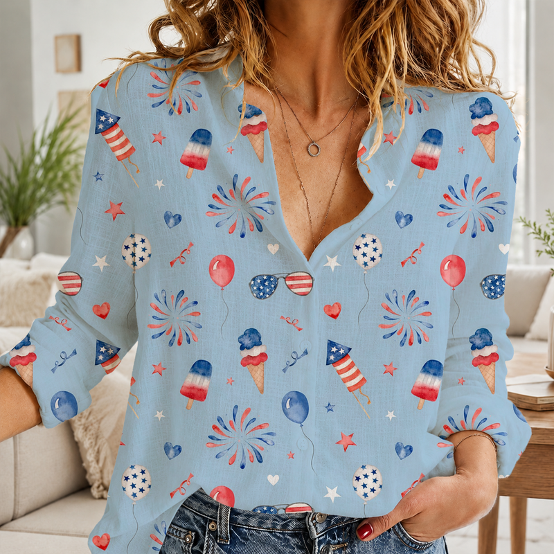 4th of July Women Blouse Shirt | Gift For Patriotic Lovers