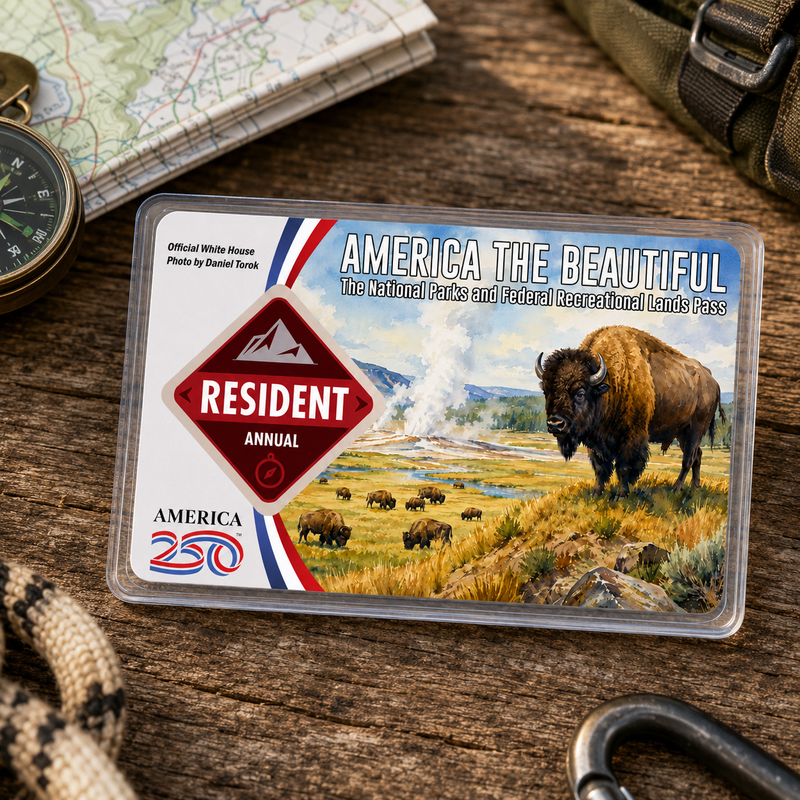 American Bison National Park Pass Sleeve – America the Beautiful Card Cover for Hikers & Travel Lovers