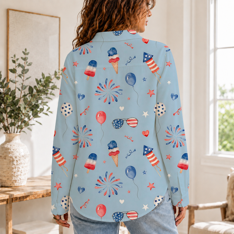 4th of July Women Blouse Shirt | Gift For Patriotic Lovers