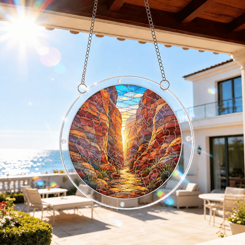 Desert Canyon Acrylic Puzzle Suncatcher, Window Hanging Decor, Gift for Nature Lovers
