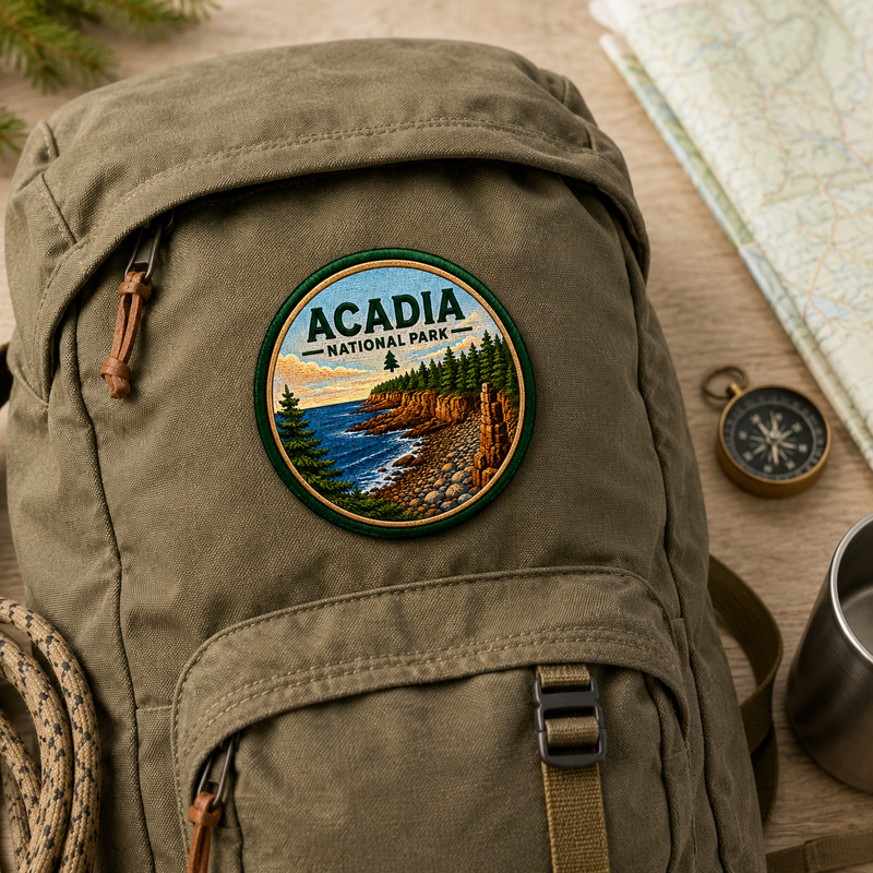 Acadia National Park Iron-on Patch | Gift for Hikers & Travel Lovers