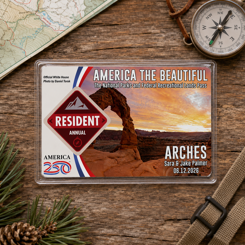 Arches National Park Pass Sleeve – America the Beautiful Card Holder for Hikers & Travel Lovers