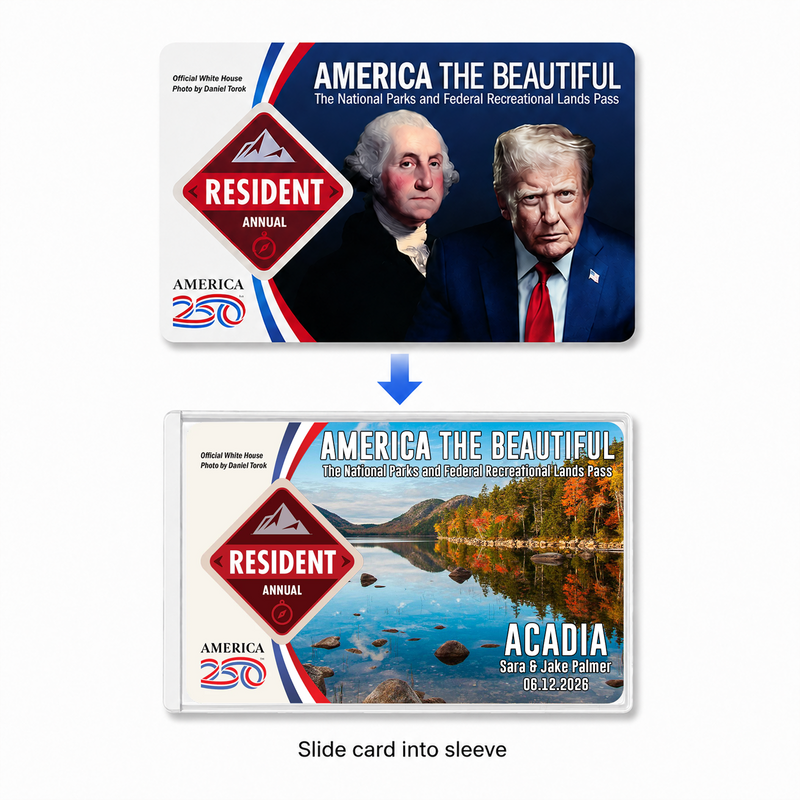 Pack 6 Acadia National Park Pass Sleeves – Landscapes & Animals | Gift for Hikers & Travel Lovers
