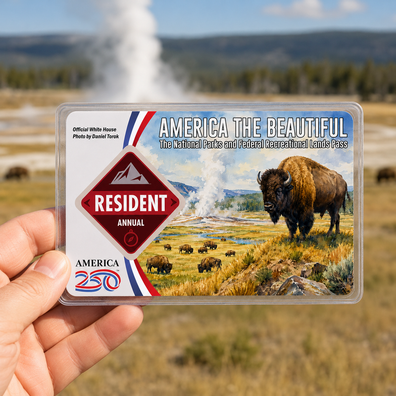 American Bison National Park Pass Sleeve – America the Beautiful Card Cover for Hikers & Travel Lovers