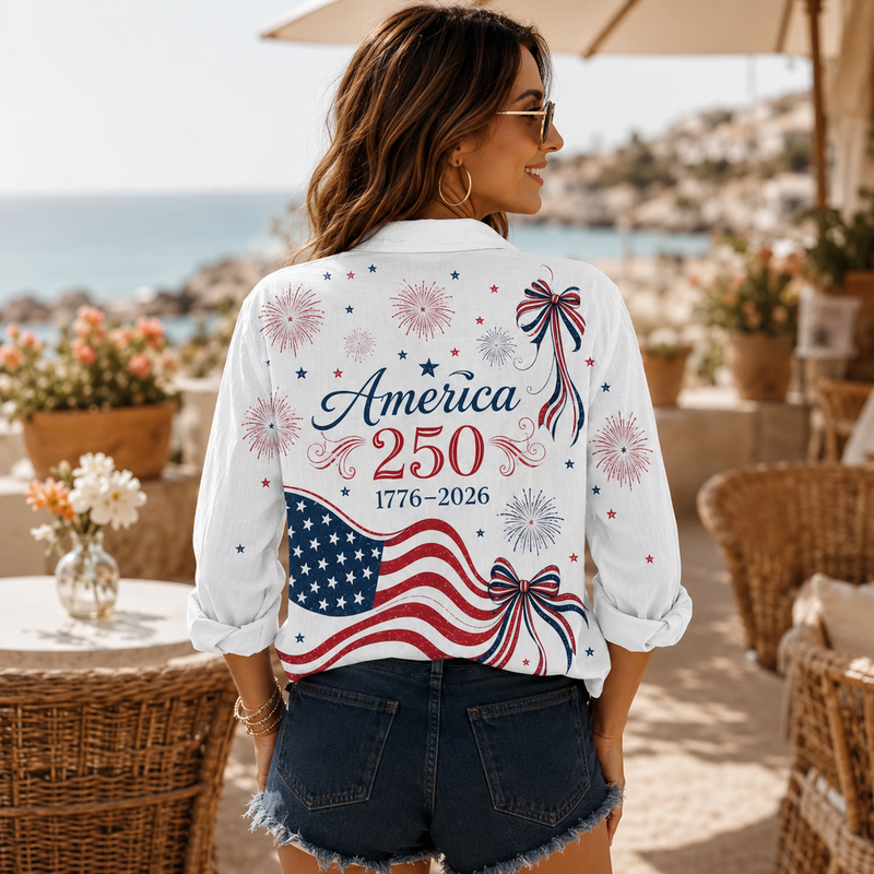 America 250 Celebration Women Blouse Shirt | Gift For Patriotic Women