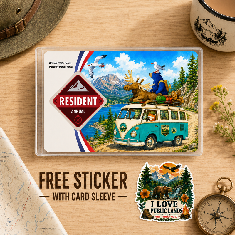 Funny Animal National Park Pass Sleeve, Gift for Hikers & Campers