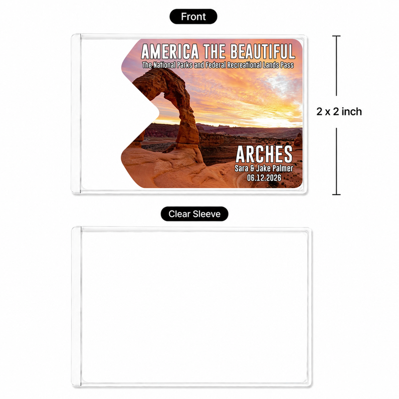 Arches National Park Pass Sleeve – America the Beautiful Card Holder for Hikers & Travel Lovers