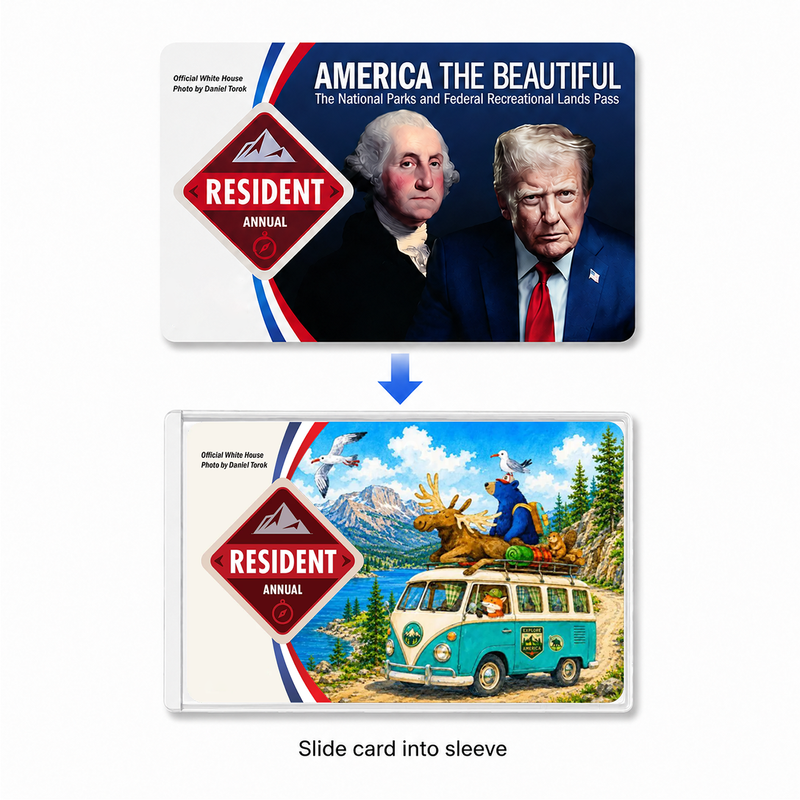 Funny Animal National Park Pass Sleeve, Gift for Hikers & Campers