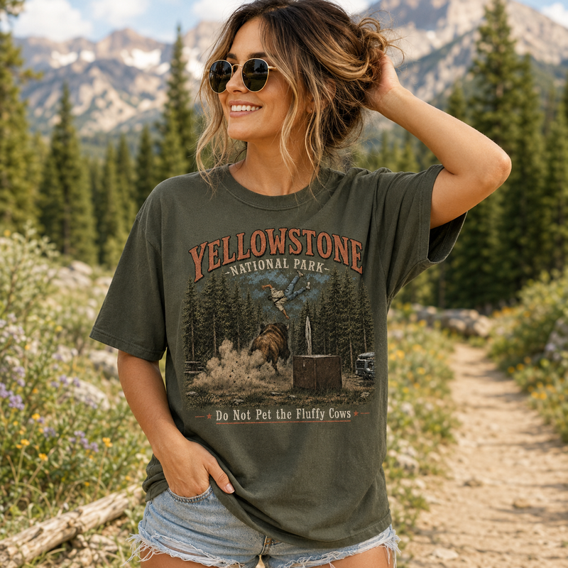Do Not Pet the Fluffy Cows Shirt, Bison Yellowstone National Park T-Shirt, Gift for Campers