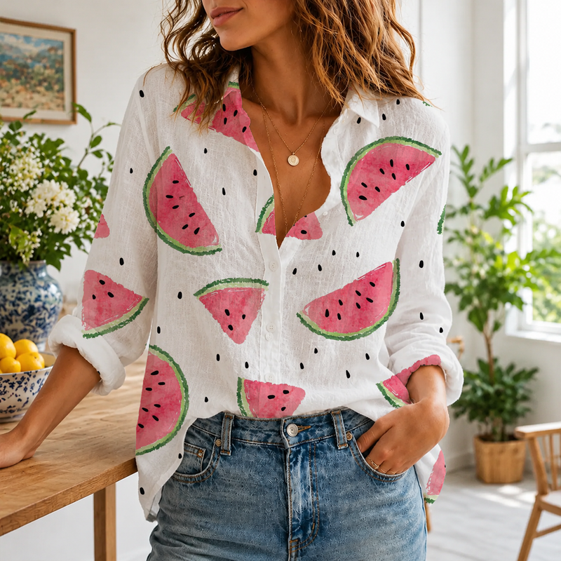 Watermelon Women Blouse Shirt | Gift For Fruit Lovers