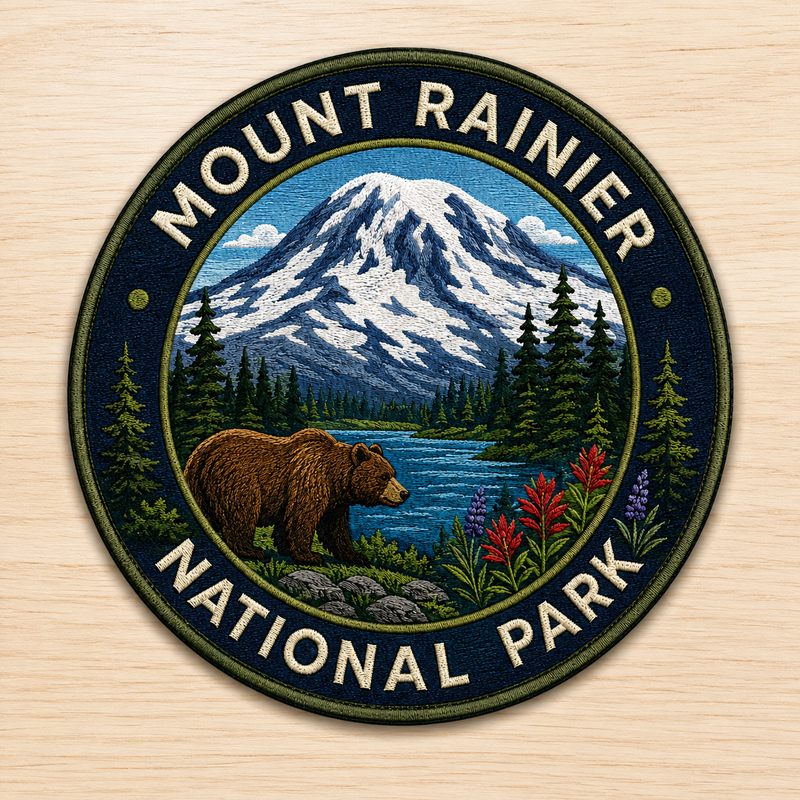Mount Rainier National Park Iron-on Patch | Gift for Hikers & Travel Lovers