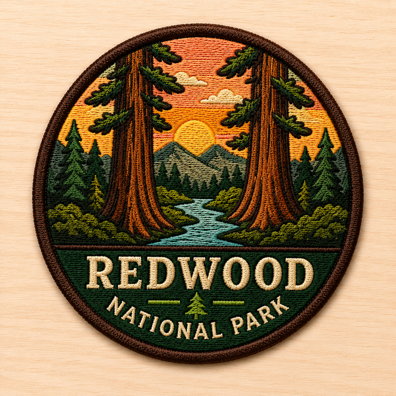 Redwood National Park Iron-on Patch | Gift for Hikers & Travel Lovers