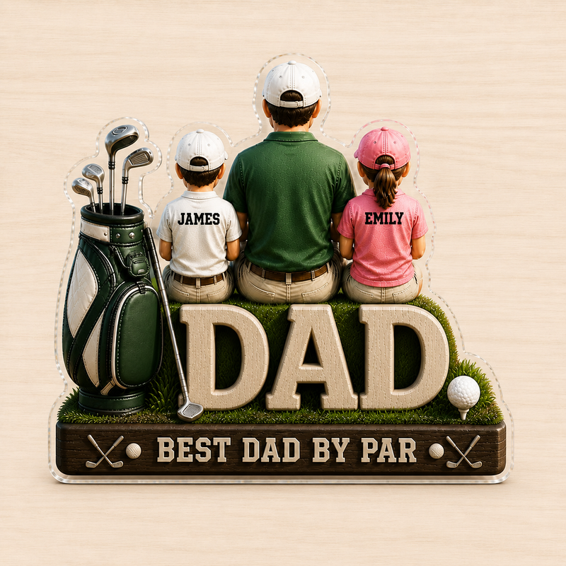 Personalized Golf Dad Acrylic Plaque – Father’s Day Gift from Kids