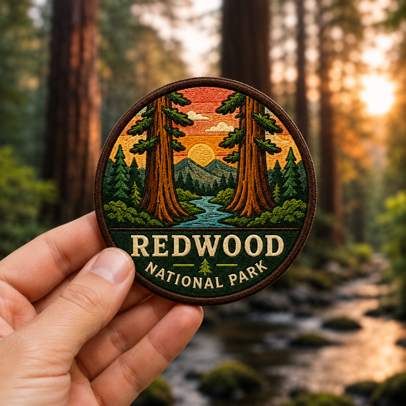 Redwood National Park Iron-on Patch | Gift for Hikers & Travel Lovers