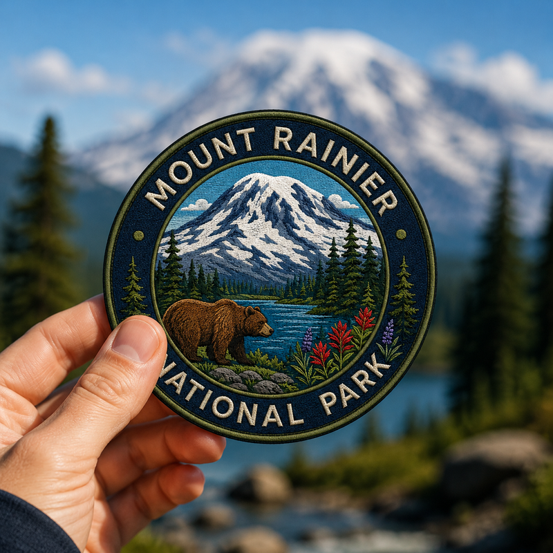 Mount Rainier National Park Iron-on Patch | Gift for Hikers & Travel Lovers