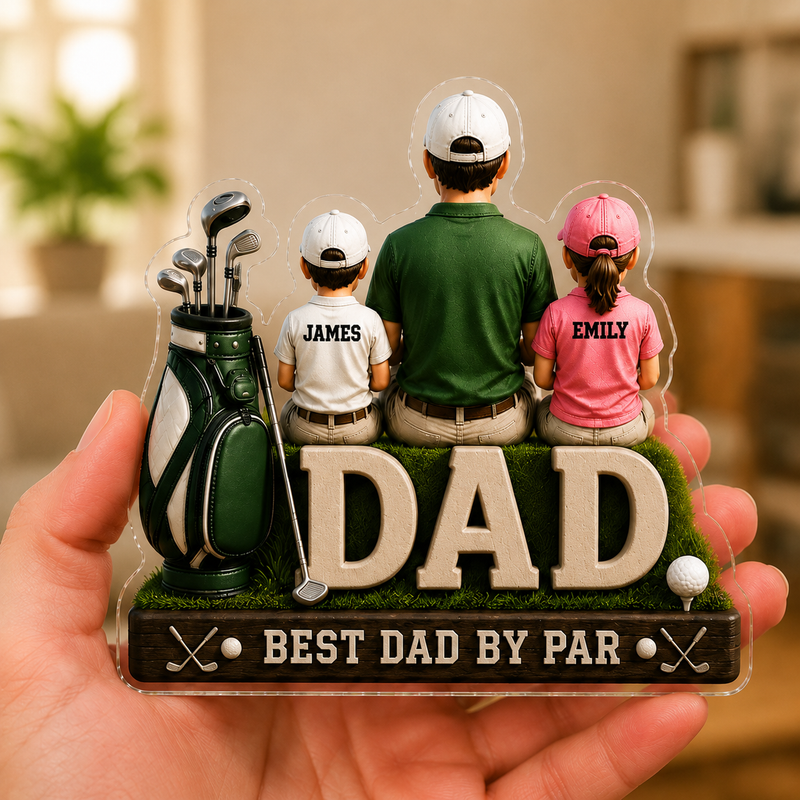 Personalized Golf Dad Acrylic Plaque – Father’s Day Gift from Kids