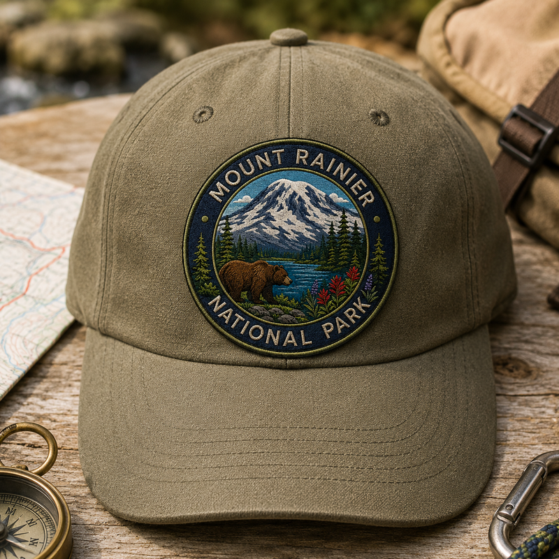 Mount Rainier National Park Iron-on Patch | Gift for Hikers & Travel Lovers