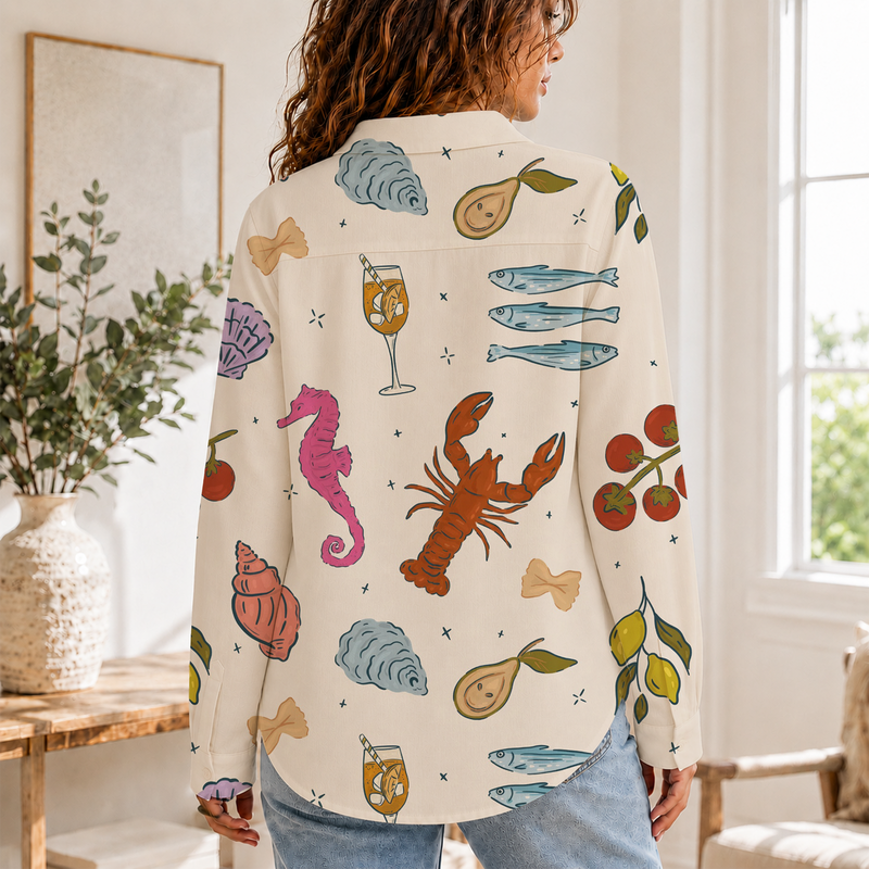 Seafood Cocktail Summer Blouse | Gift For Food Lovers