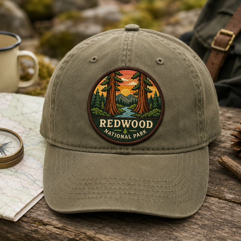 Redwood National Park Iron-on Patch | Gift for Hikers & Travel Lovers