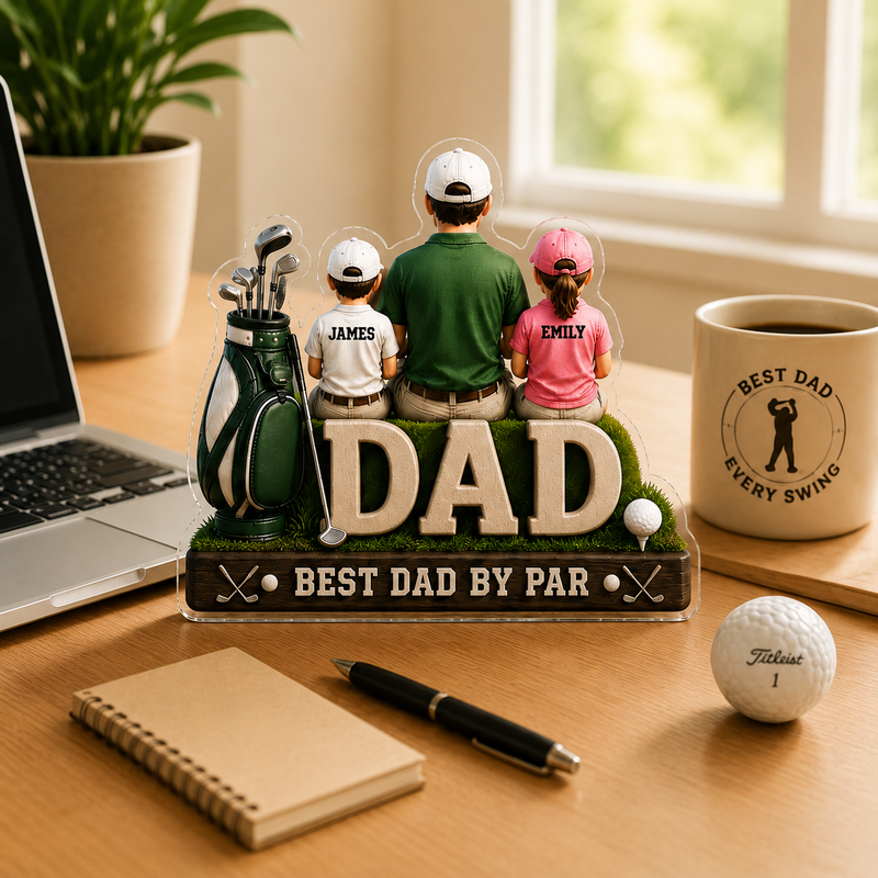 Personalized Golf Dad Acrylic Plaque – Father’s Day Gift from Kids