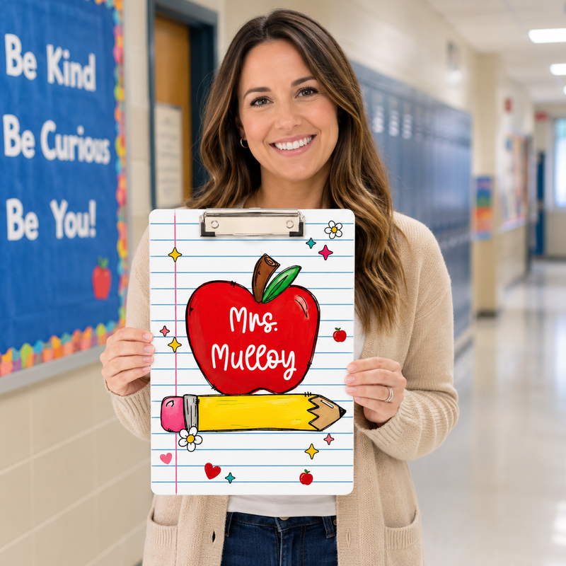 Personalized Back To School Gift for Teacher | Acrylic Paper Clipboard