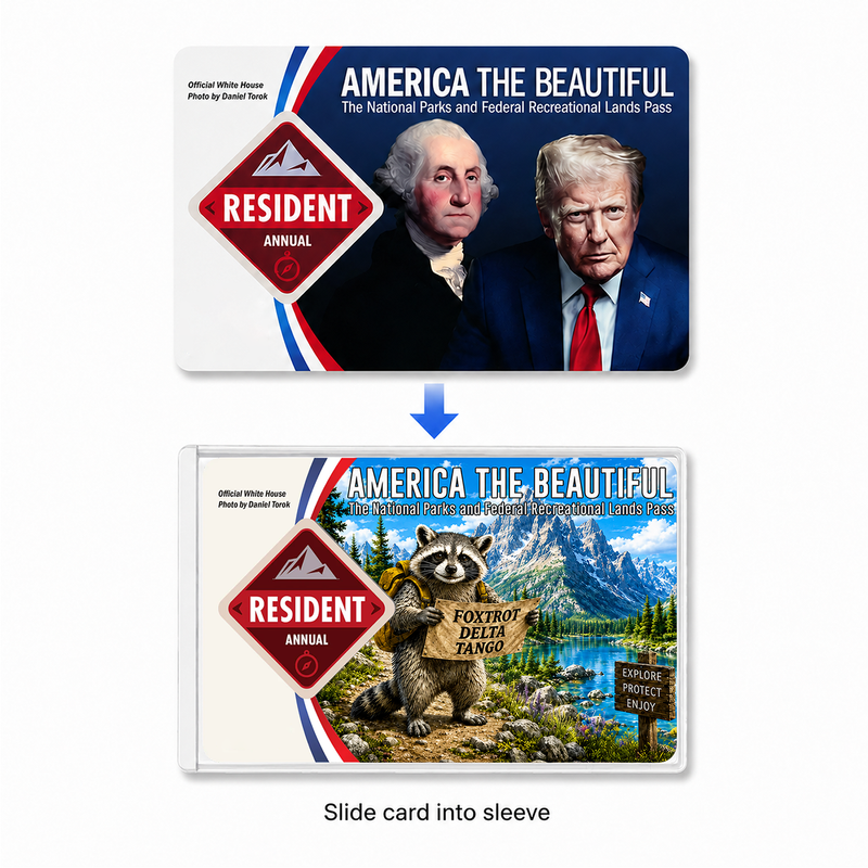 Funny Raccoon National Park Pass Sleeve | Hiking Camper Gift
