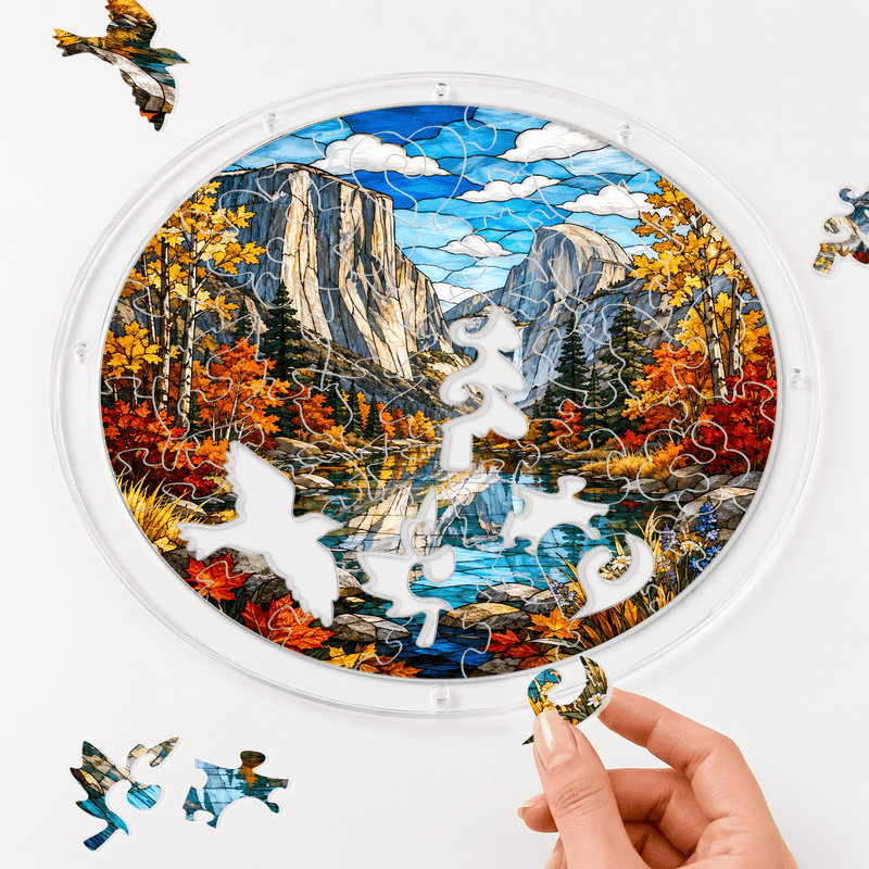 Yosemite Acrylic Puzzle Suncatcher, Window Hanging Decor, Gift for Nature Lovers