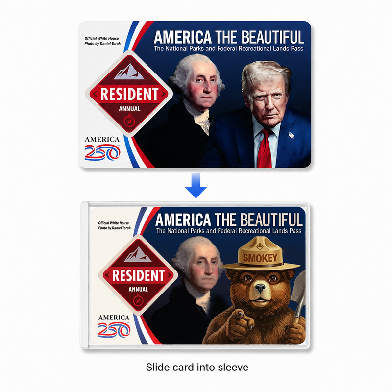 Anti Trump Resist Bear National Park Pass Sleeve – Pass Protector for Hikers & Travel Lovers