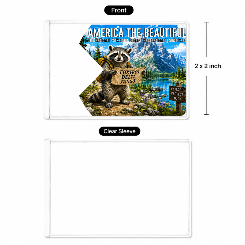 Funny Raccoon National Park Pass Sleeve | Hiking Camper Gift