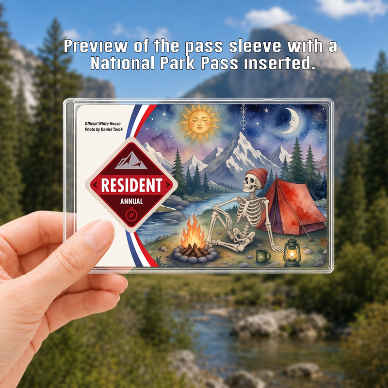 Skeleton National Park Pass Sleeve | Hiking Camper Gift