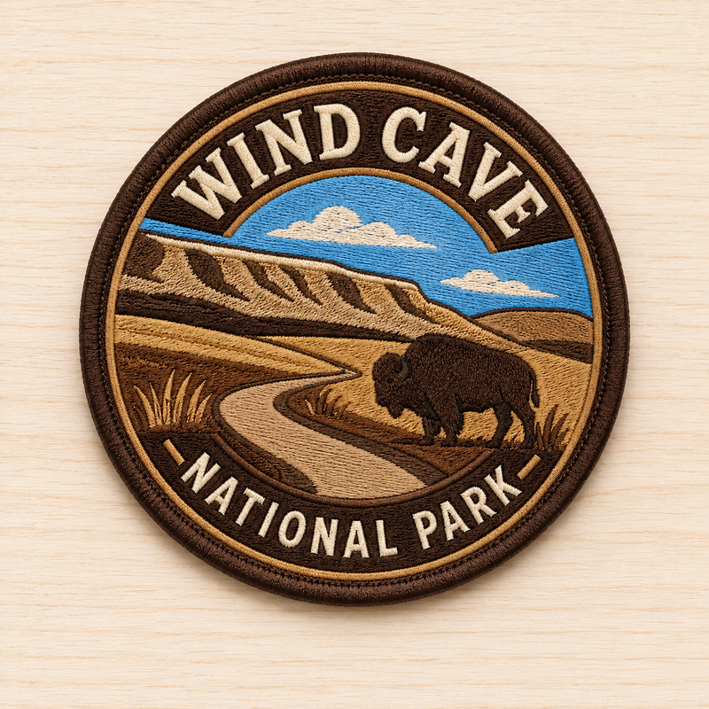 Wind Cave National Park Iron-on Patch | Gift for Hikers & Travel Lovers