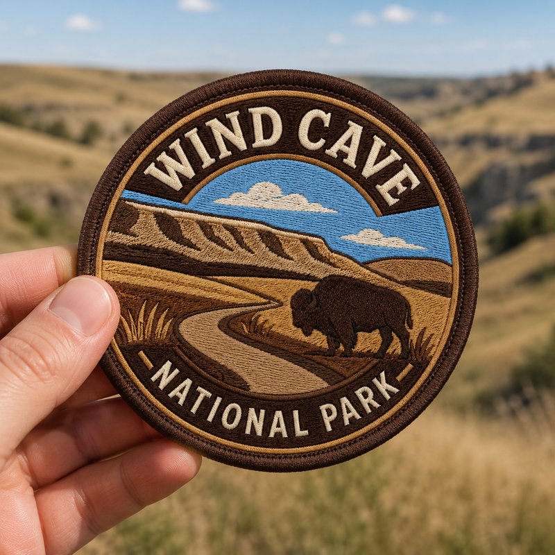 Wind Cave National Park Iron-on Patch | Gift for Hikers & Travel Lovers