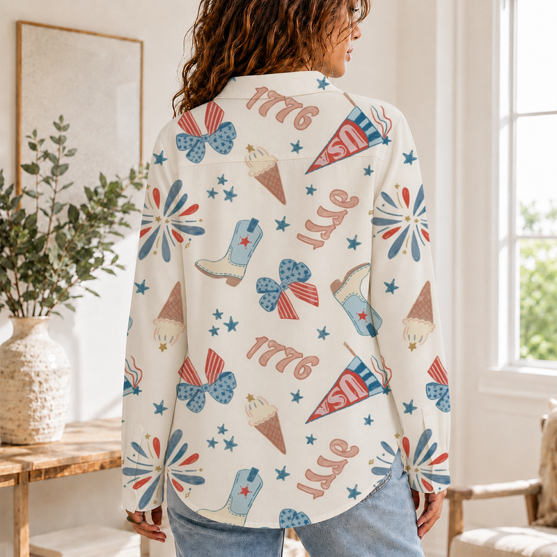 1776 USA Women Blouse Shirt | Gift For Patriotic Lovers