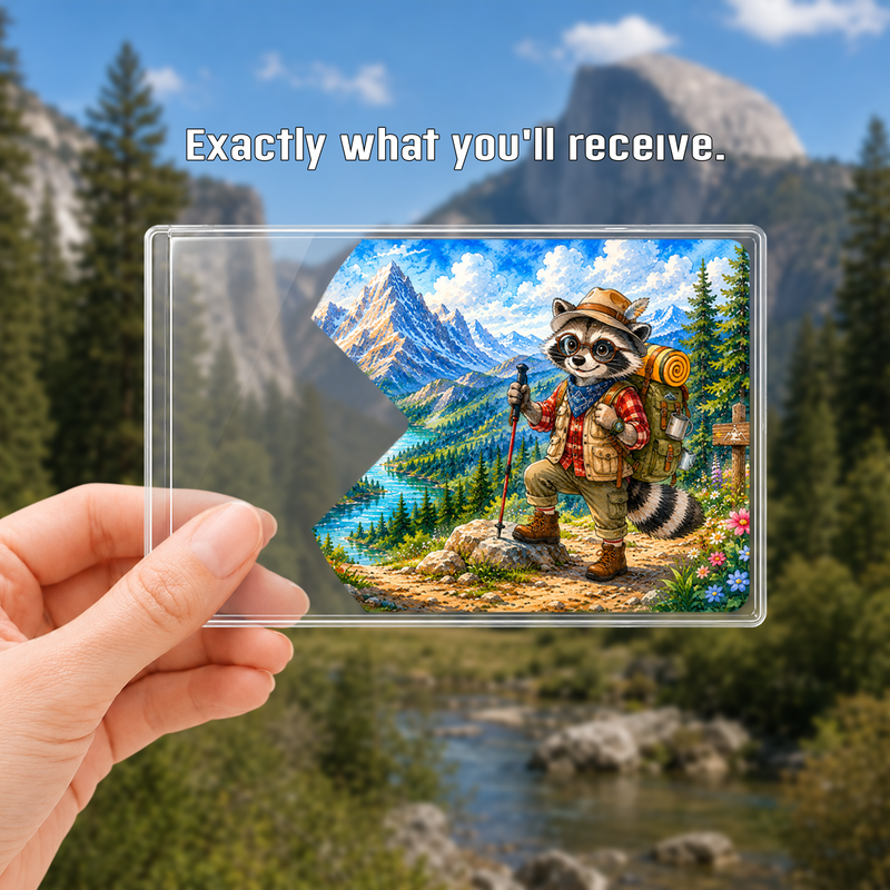 Hiking Raccoon National Park Pass Sleeve | Outdoor Camper Gift