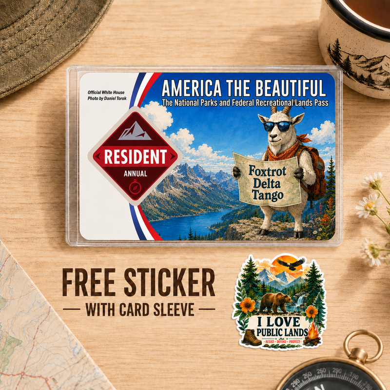 Funny Mountain Goat National Park Pass Sleeve, Gift for Hikers