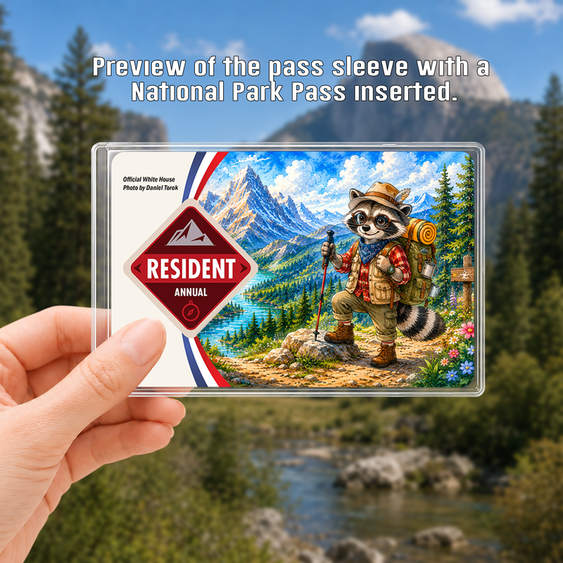 Hiking Raccoon National Park Pass Sleeve | Outdoor Camper Gift