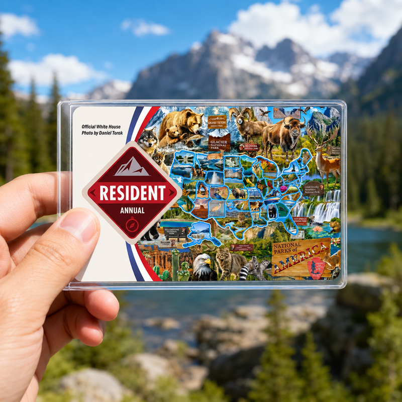 Wildlife Map National Park Pass Sleeve, Hiking & Camping Gift