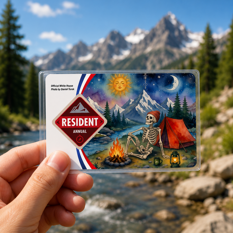 Skeleton National Park Pass Sleeve | Hiking Camper Gift
