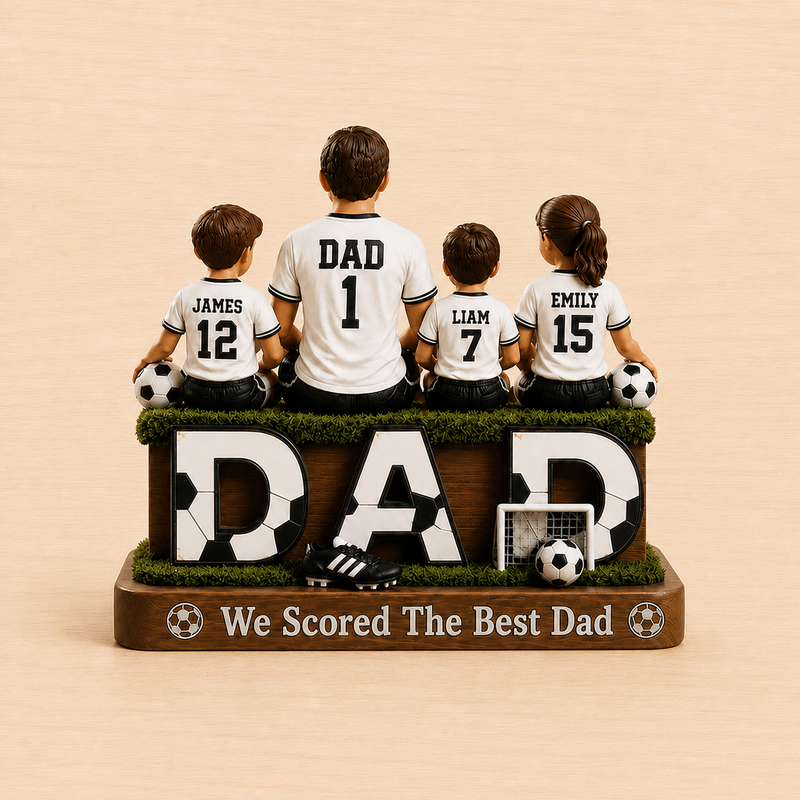 Personalized Soccer Dad Wooden Block, Father's Day Gift