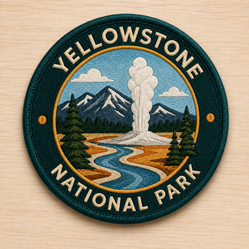 Yellowstone National Park Iron-on Patch | Gift for Hikers & Travel Lovers