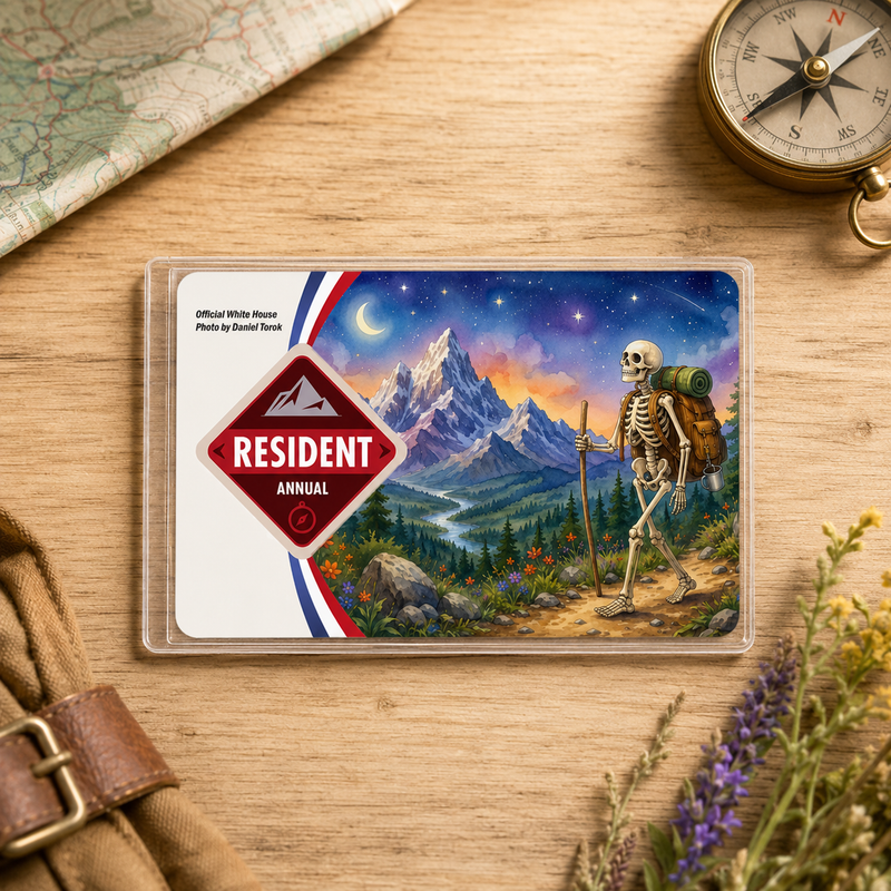 Skeleton National Park Pass Sleeve | Gift for Hikers and Nature Lovers