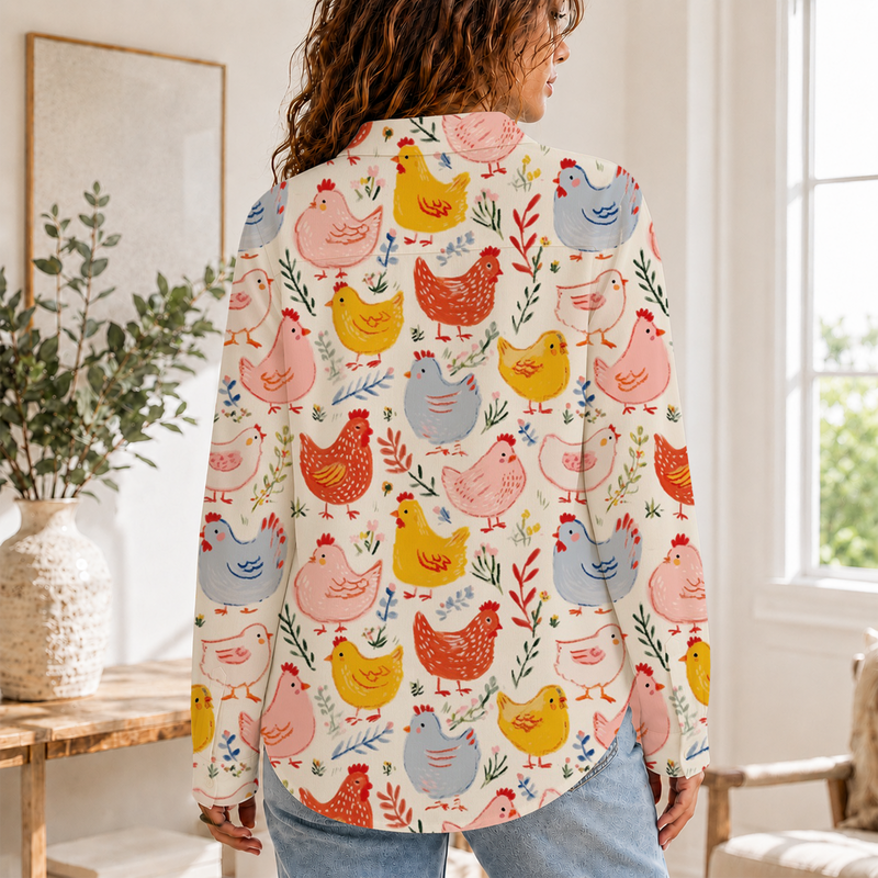 Cute Chicken Women Blouse Shirt | Gift For Chicken Lovers
